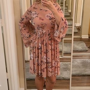 Xhilaration Floral Bell Sleeved Dress